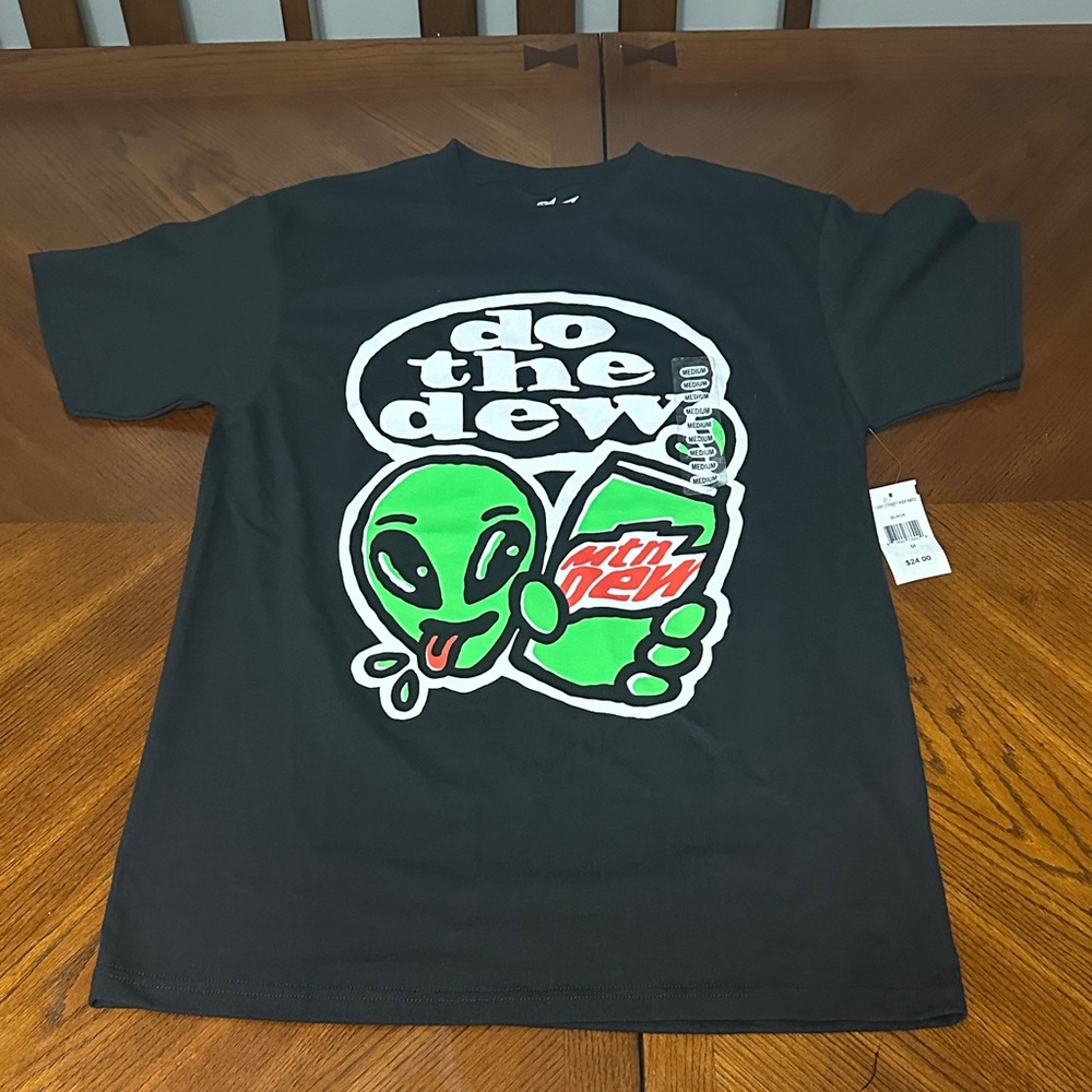Black and Green Mtn Dew Alien Tee